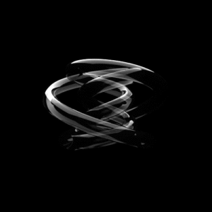 Monochrome looping geometry representing trustworthy AI product design