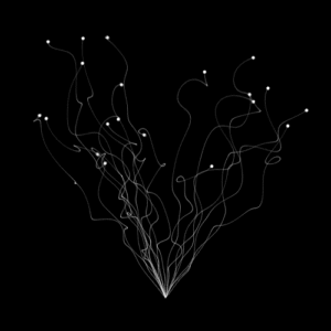 Abstract black and white generative system representing a practical AI strategy