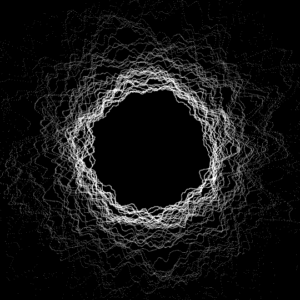 Black and white wave animation representing conversational AI user experience